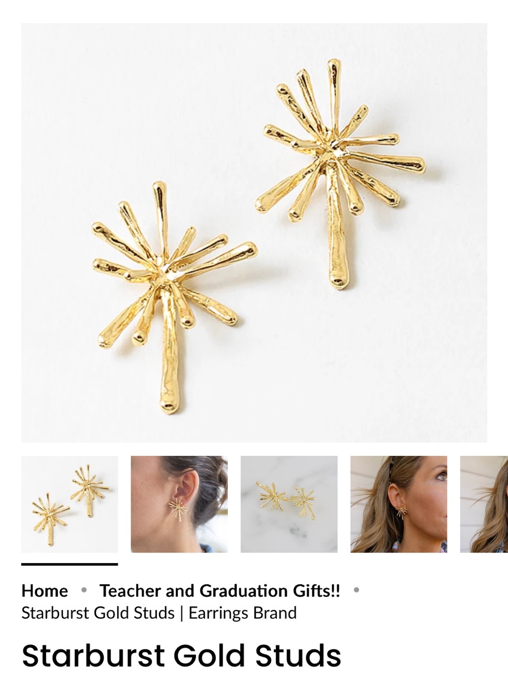 Erin McDermott starburst gold studs